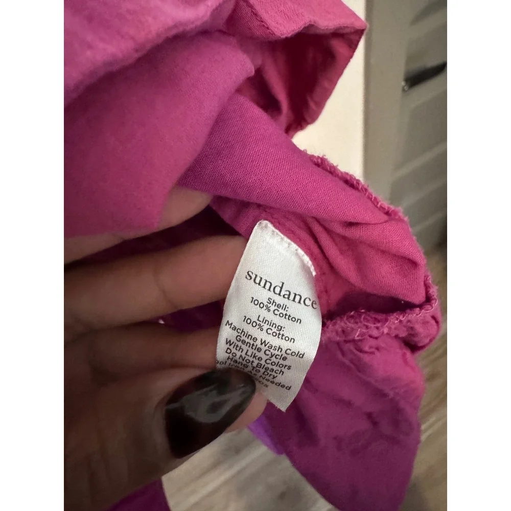 Sundance Magenta Pink Cotton Tiered V-Neck Sleeveless Midi Dress‎ Womens XS r3